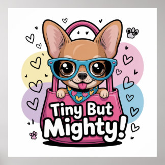 Chihuahua Pequeño pero Poderoso Pósters e Impresio