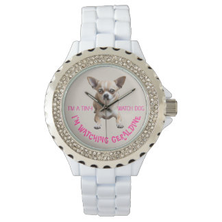 Chihuahua Personalizada Curiosa Reloj de Perros