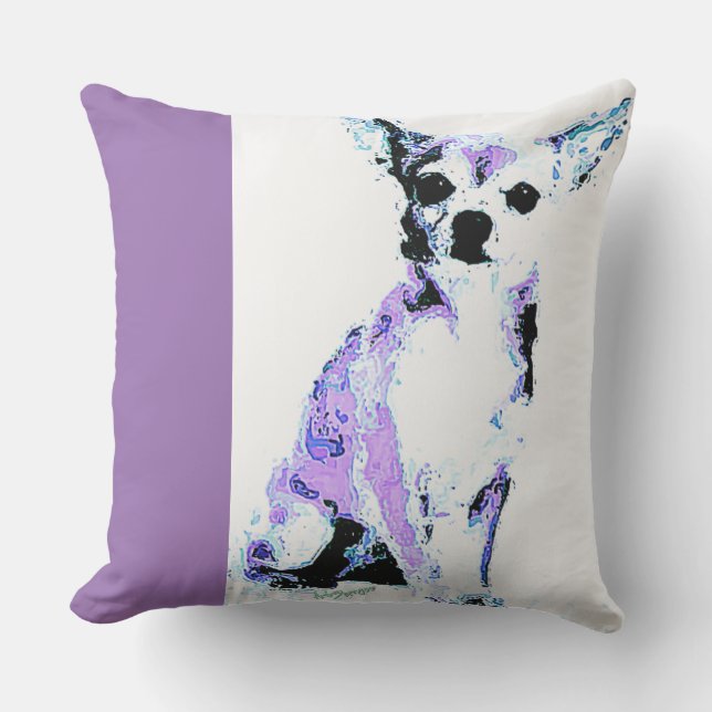 Chihuahua púrpura del Cojín decorativo (de 4 (Anverso)