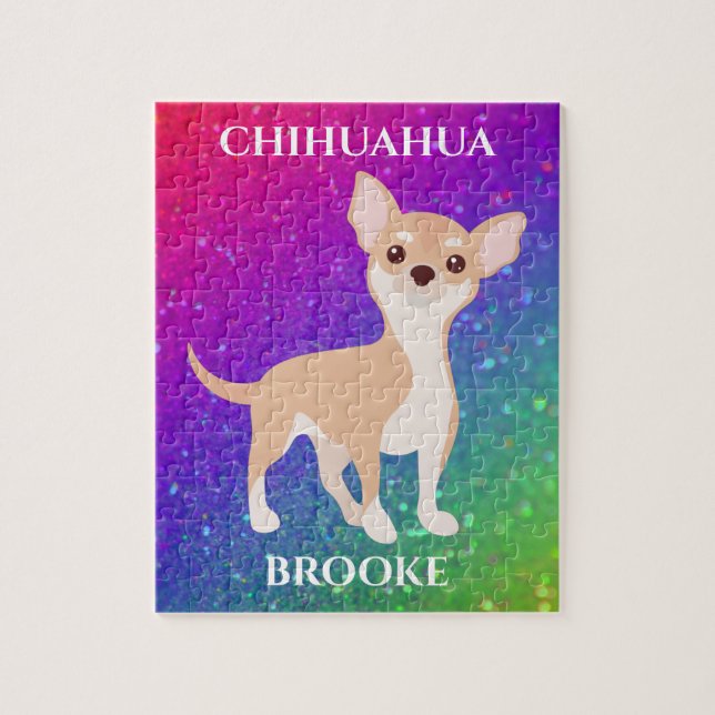 CHIHUAHUA PUZZLE Y NOMBRE PERSONALIZADO. (Vertical)