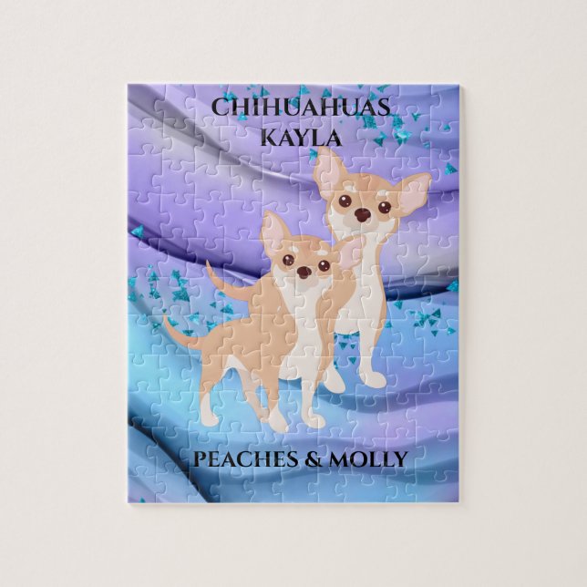 CHIHUAHUA PUZZLE Y NOMBRE PERSONALIZADO DE MASCOTA (Vertical)