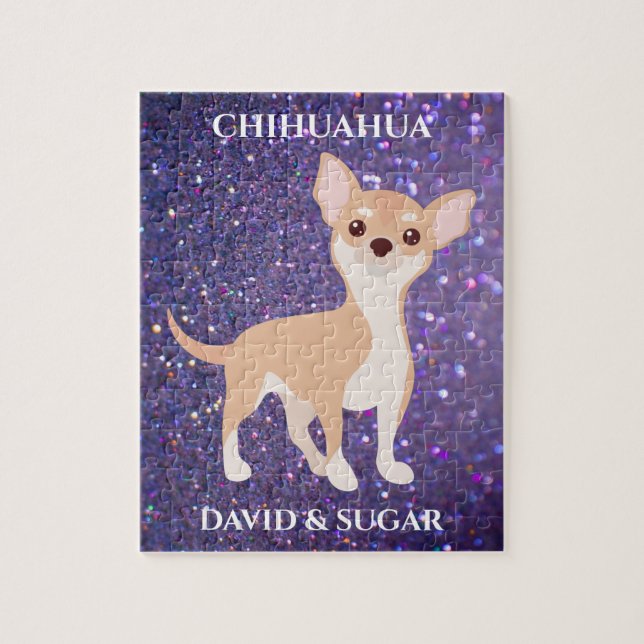 CHIHUAHUA PUZZLE Y NOMBRE PERSONALIZADO DE MASCOTA (Vertical)