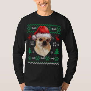 Chihuahua Santa Hat Navidades suéter feo Pajama