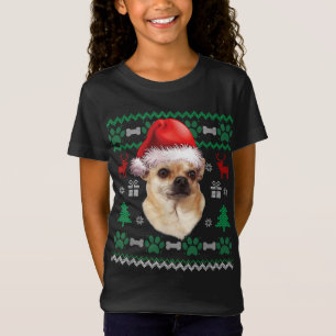 Chihuahua Santa Hat Navidades suéter feo Pajama