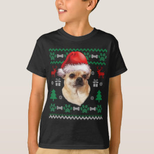 Chihuahua Santa Hat Navidades suéter feo Pajama