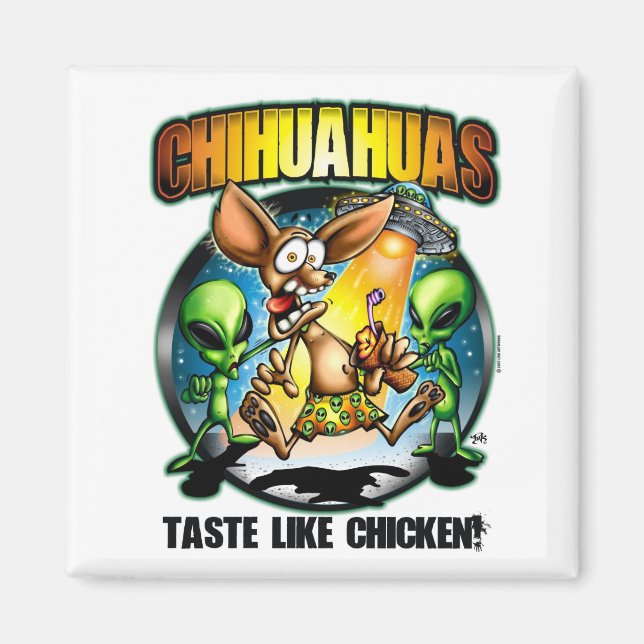 Chihuahuas degustan como el imán de pollo (Frente)