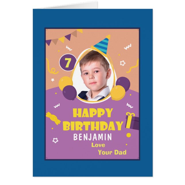 Child Kid Photo Happy Birthday Personalize Card (Frente)