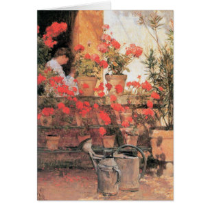 Childe Hassam - geranios rojos