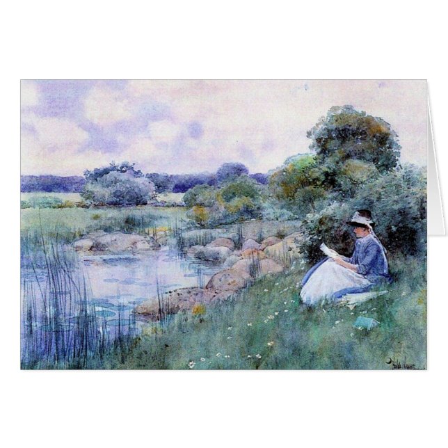 Childe Hassam - lectura de la mujer (Anverso (Horizontal))