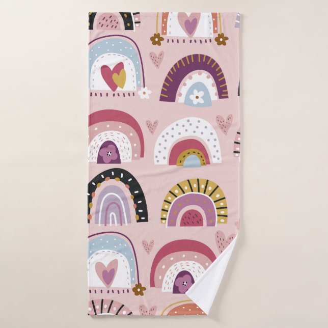 Childish seamless pattern with abstract hand drawn (Toalla de baño)