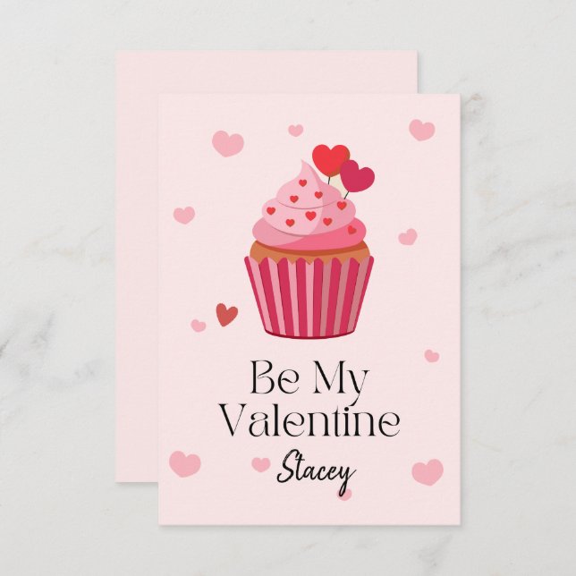 Children Valentine Be Mine Cupcake (Anverso / Reverso)