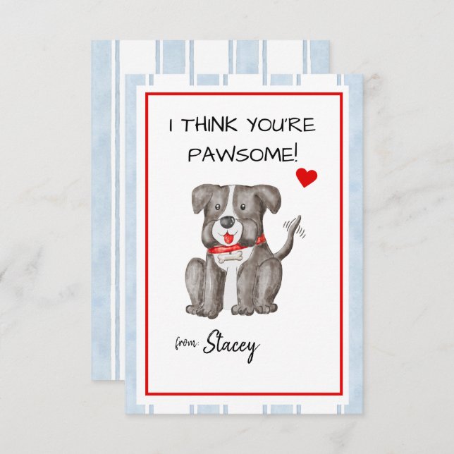 Children Valentine "I think you're Paw-some" (Anverso / Reverso)