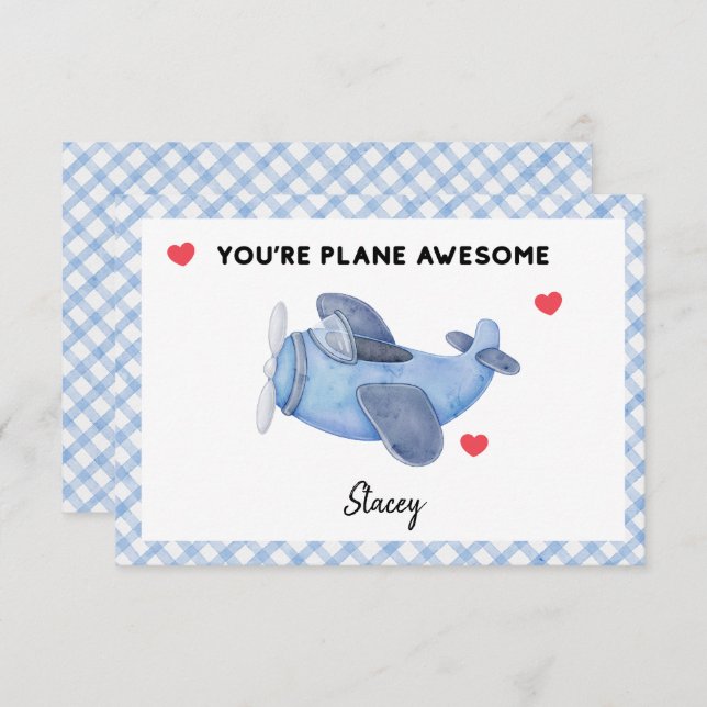 Children Valentine "Plane Awesome' (Anverso / Reverso)