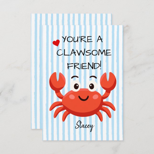 Children Valentine "You're a Clawsom Friend" (Anverso / Reverso)