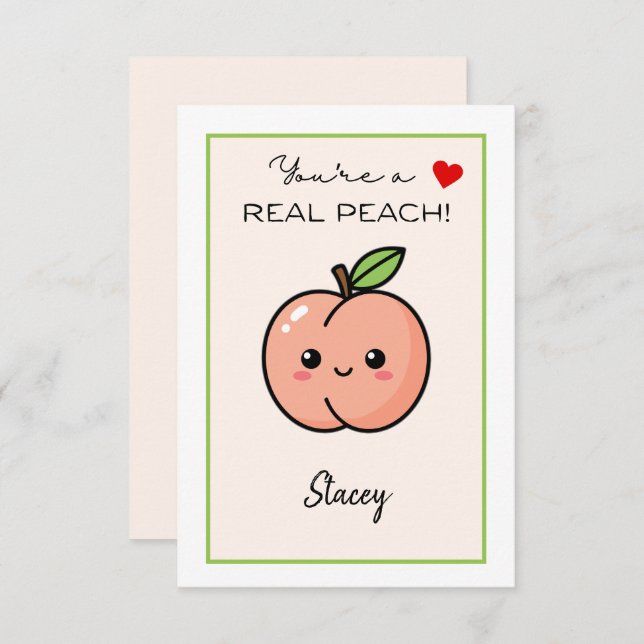 Children Valentine "You're a Real Peach" (Anverso / Reverso)