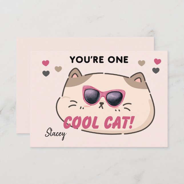 Children Valentine "You're One Cool Cat" (Anverso / Reverso)