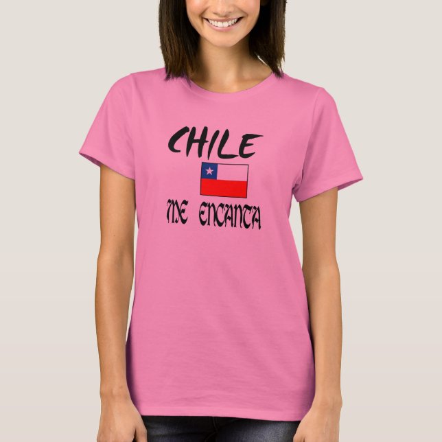 Chile1 camiseta de dama "Chile yo encanta" + (Anverso)