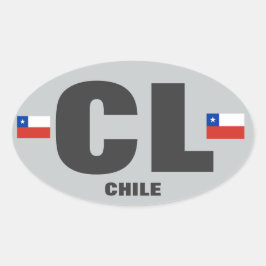 Chile CL Euro-style Oval Pegatina