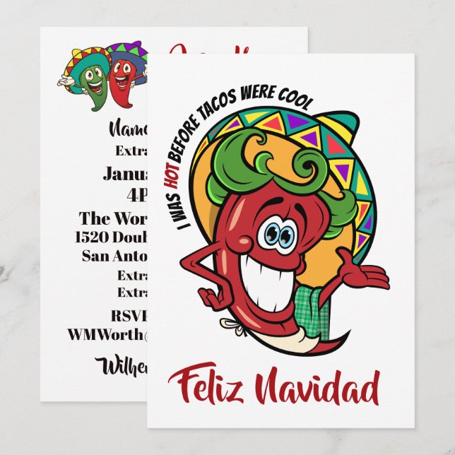 Chile Feliz Navidad Invitación (Anverso / Reverso)