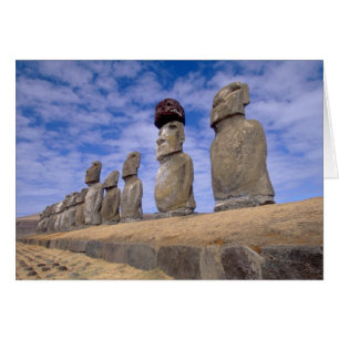 Chile, Isla de Pascua. Los 15 Moais en Ahu