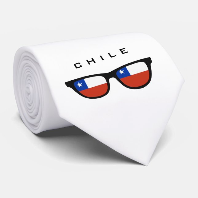 Chile sombras personalizado de texto y corbata de  (Enrollado)