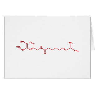 Chili Capsaicin Tarjeta de Fórmula Química Molecul