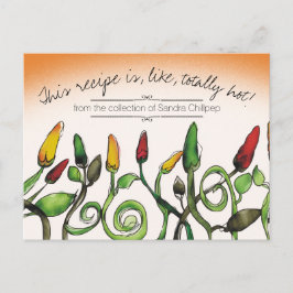 Chili chile peppers Tarjeta de cocina mexicana