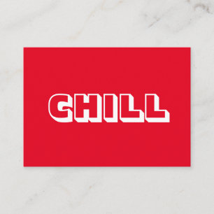 Chill, audaz tarjeta blanca roja moderna