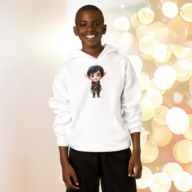 Chill Boy Navidades Elf Boy's Hoodie (Subido por el creador)