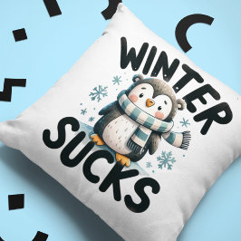 Chill Out Penguin - Cojín decorativo de humor inve
