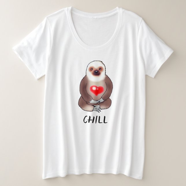 Chill Sloth con el corazón brillante (Anverso del diseño)