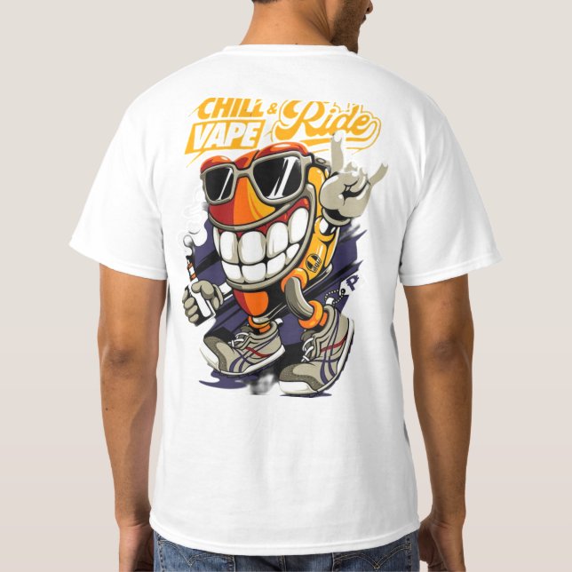 "Chill Vape Rider: Diseño urbano de camisetas de G (Reverso)