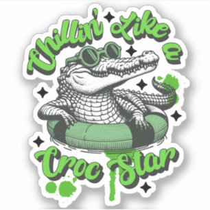 Chillin' como un Pegatina estrella de croc: Cocodr