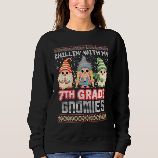 Chillin con mi sétimo grado Gnomies Ugly Sweater C (Anverso)