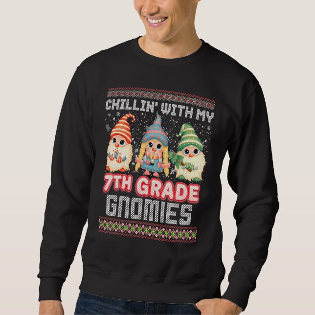 Chillin con mi sétimo grado Gnomies Ugly Sweater C (Anverso)