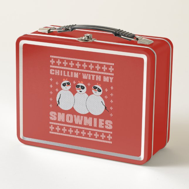 Chillin Con Mis Navidades Snowmies Suéter Qué (Anverso)