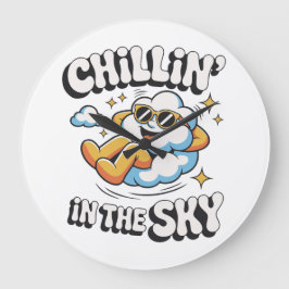 Chillin' en el cielo - Divertido reloj de pared en