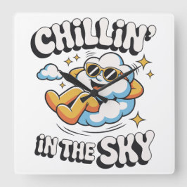 Chillin' en el cielo - Divertido reloj de pared en