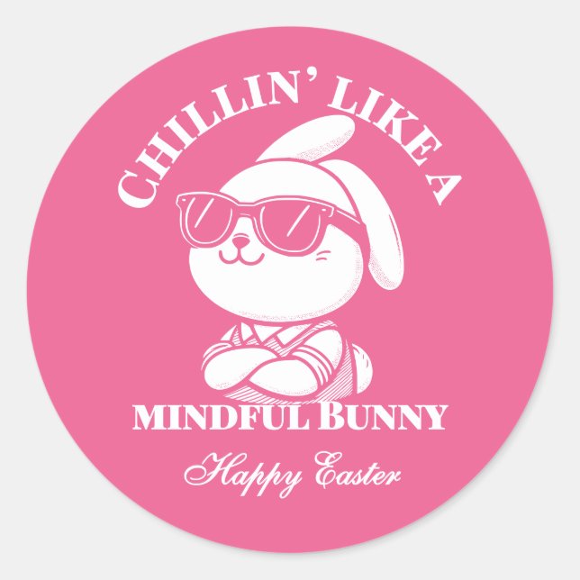 Chillin’ Like a Mindful Bunny - Pegatina de Pascua (Anverso)