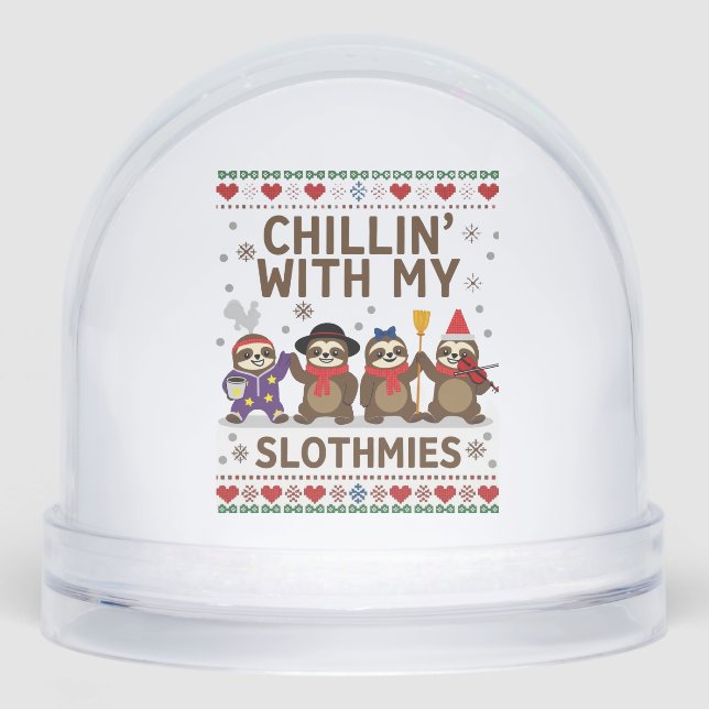 Chillin With My Slothmies Funny Sloth Ugly Christm (Anverso)