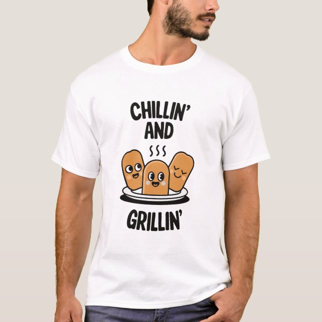 Chillin' y Grillin' - Camiseta divertida BBQ (Anverso)