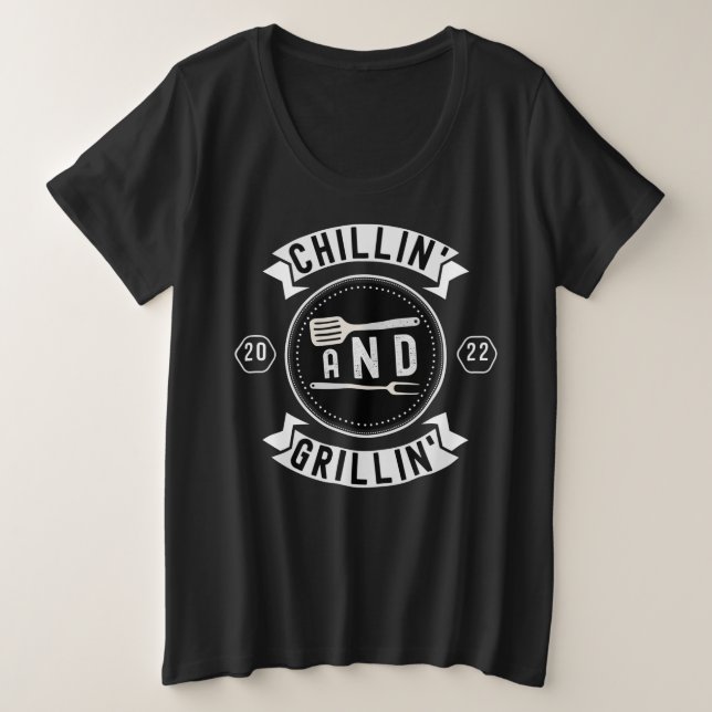 Chillin y Grillin Funny Outdoor Summer BBQ (Anverso del diseño)