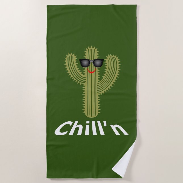 Chill'n Cactus Design - Toalla de playa (Anverso)