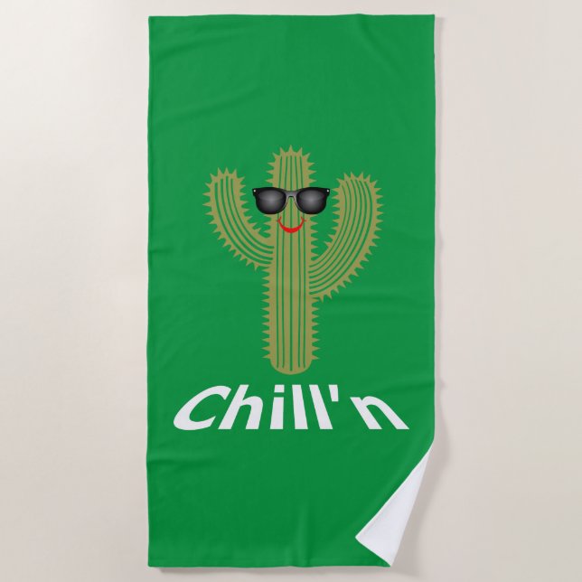 Chill'n Cactus Design - Toalla de playa (Anverso)