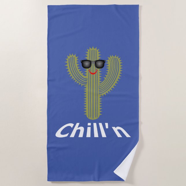 Chill'n Cactus Design - Toalla de playa (Anverso)