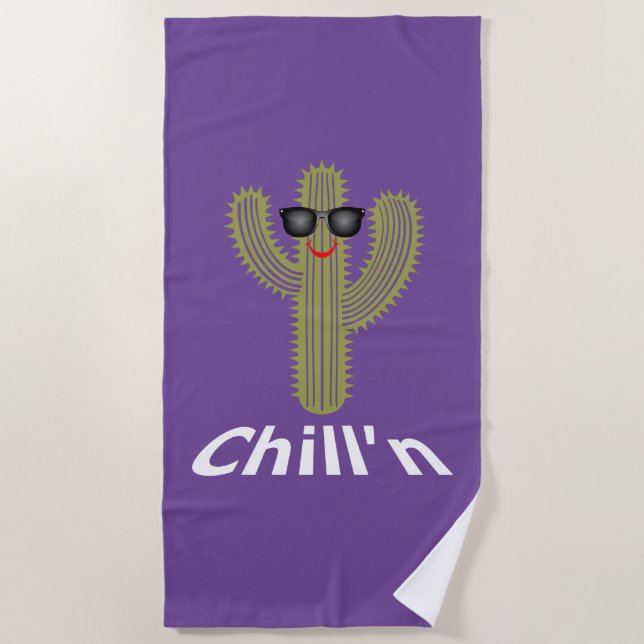 Chill'n Cactus Design - Toalla de playa (Anverso)