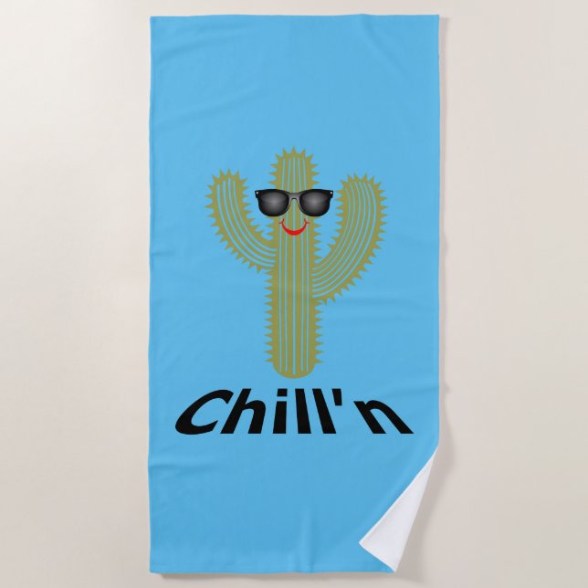 Chill'n Cactus Design - Toalla de playa (Anverso)