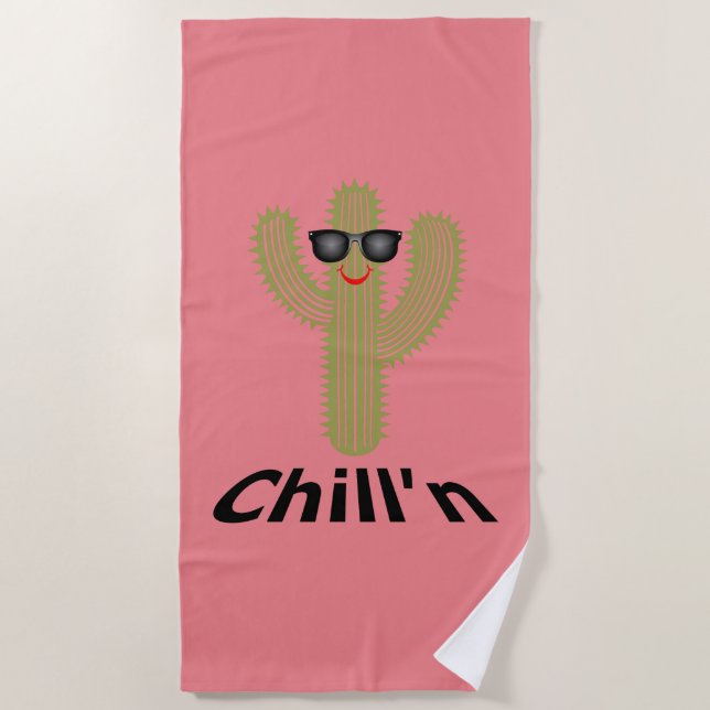 Chill'n Cactus Design - Toalla de playa (Anverso)
