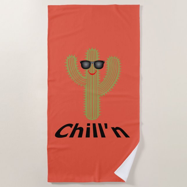 Chill'n Cactus Design - Toalla de playa (Anverso)