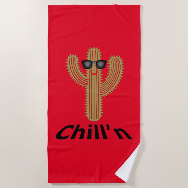 Chill'n Cactus Design - Toalla de playa (Anverso)